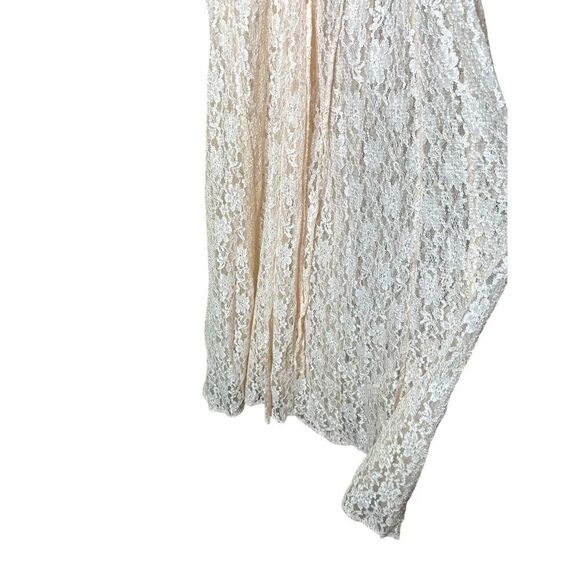 Vintage Dawn Joy 80s/90s Light Pink Lace Coquette Cottagecore Lace Maxi Dress Si - Picture 14 of 15